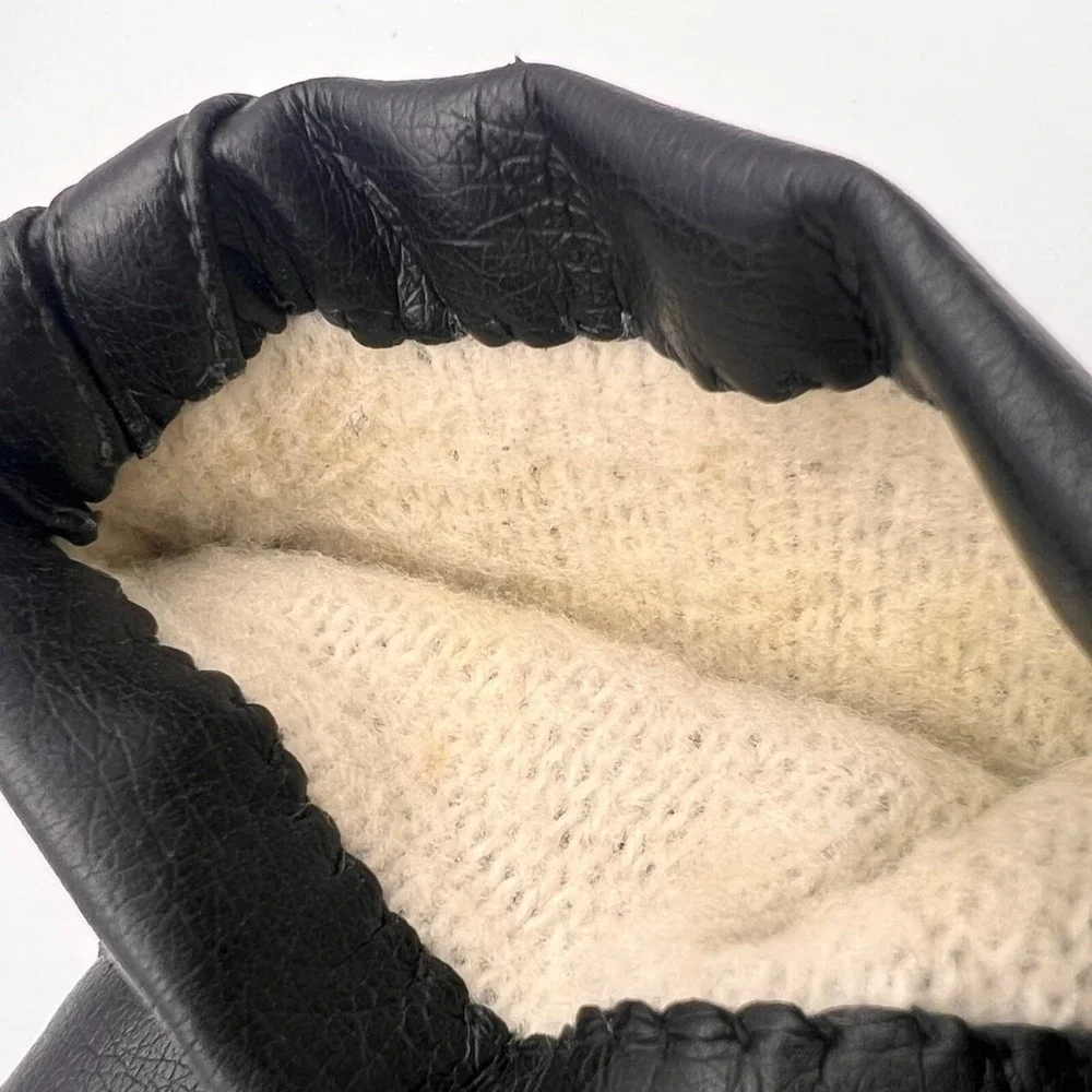 Vintage Fownes Gloves Women's Size A Black Faux‎ Leather WPL 9522 Fourchette